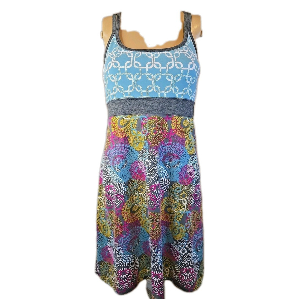 Soybu Women's Multicolored Floral Athletic Cross-Back Dress Size Small